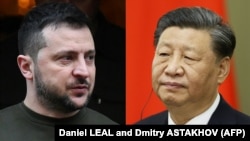 Presidenti i Ukrainës, Volodymyr Zelensky, dhe ai i Kinës, Xi Jinping, 2023.