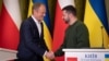 Predsjednik Ukrajine Volodimir Zelenski i premijer Poljske Donald Tusk(lijevo), Kijev, 22. januara 2024.