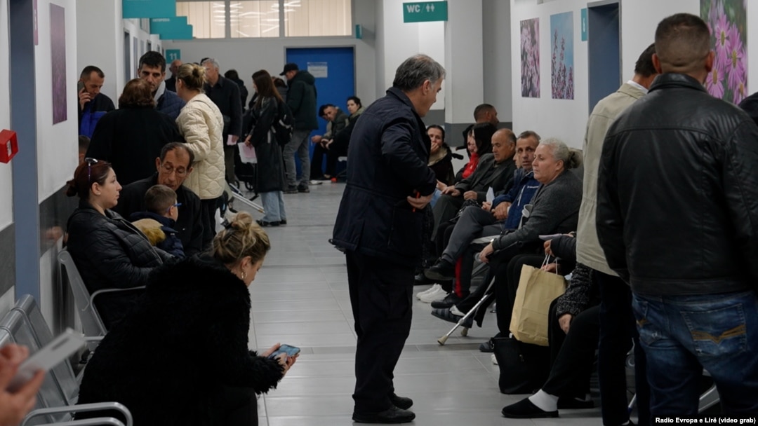 Long lines are a regular part of life at Kosovar hospitals.
