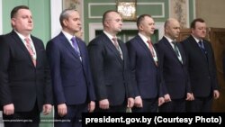 Belarus - Dmitriy Pantus, Aleksei Avramenko, Ihar Brylo, Ivan Kubrakou, Aleksandar Rogozhnik, Siarhei Aleynik. Photo president.gov.by.