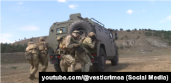 Казачий батальон «Таврида» на полигоне в Крыму