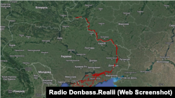 Карта України всіяна червоними точками – це позначки місць побудови Росією оборонних укріплень