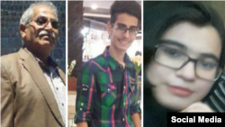 اعضای خانواده فلاحتی که در زندان هستند. از راست به چپ: ارغوان، اردوان و نصرالله فلاحتی