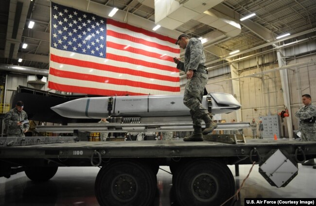 A JASSM missile being loaded at a U.S. Air Force base in 2015. Bronk says the impact of the weapons will also depend on whether Washington allowed them to be used on targets within Russia. &ldquo;It's worth remembering that long-range strike weapons like cruise missiles do not win wars; they impose costs and force inefficient dispersal of logistics, command hubs, and other key assets upon an opponent.&rdquo;