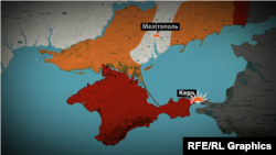 Стоп-кадр з анімаційної карти. Ймовірні напрямки контрудару ЗСУ на півдні України для того, щоб відрізати Крим від Росії