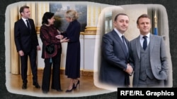 На встрече Саломе Зурабишвили на одном из фото ее радушно приветствует и супруга Эммануэля Макрона – Брижит