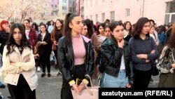 Armenia - Student of Brusov State University boycott classes, Yerevan, March 15, 2023.