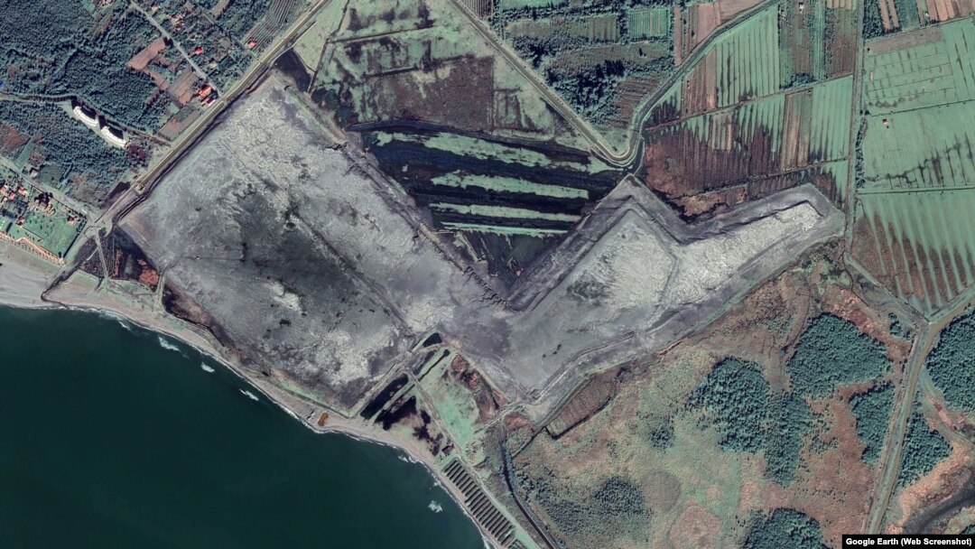 An aerial view of the site for the Anaklia port project. (file photo)