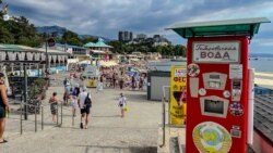Tourists enjoy the sights along the beach at Alushta, located on the Crimean Peninsula&#39;s southern coastline. The peninsula, which is internationally recognized as Ukrainian territory, has been occupied by Russia since its illegal annexation and takeover in 2014.<br />
&nbsp;
