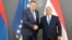 Republika Srpska President Milorad Dodik (left) meets in Budapest with Hungarian Prime Minister Viktor Orban on October 2.