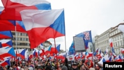 Антиправительственная акция протеста в Праге, 11 марта 2023 года
