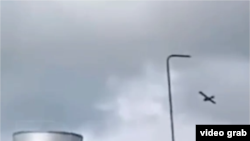 Момент удару безпілотника — знімок екрану з відео 