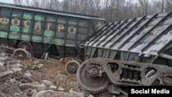 На місці сходження вагонів із рейок, Рязанська область, Росія, 11 листопада 2023 року