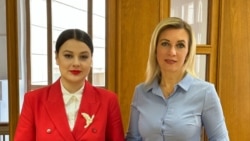 Natalia Parasca, lidera partidului Renaștere, la o întâlnire la Moscova în august 2024 cu purtătoarea de cuvânt a ministerului de Externe rus, Maria Zaharova