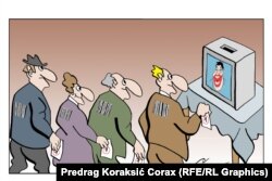 Karikaturista Predrag Koraksić Corax stalni je saradnik Radija Slobodna Evropa i jednom sedmično objavljujemo njegov komentar političkog života Srbije bez riječi.