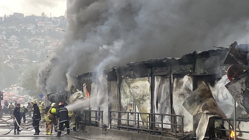 Veliki požar na pijaci u Sarajevu