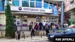 Banka Komerciale NLB në Mitrovicë të Veriut më 13 tetor, 2023.