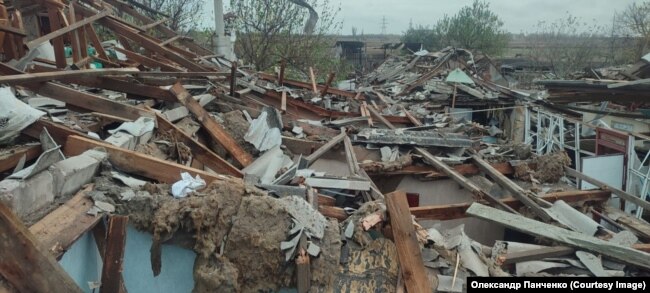 La casa della suocera di Oleksandr Panchenko è stata distrutta dall'attacco missilistico russo.