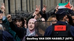 تظاهرات حمایت از غزه در دانشگاه سوربون پاریس