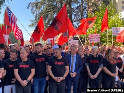 Pamje prej protestës së 12 gushtit në Bujanoc.