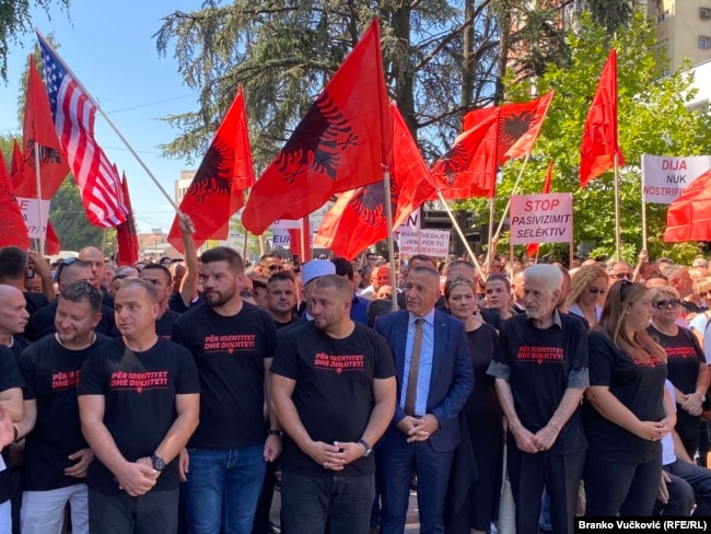 Pamje prej protestës së 12 gushtit në Bujanoc.