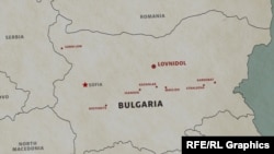 O hartă care arată locurile în care au avut loc incendii și explozii la instalațiile de armament din Bulgaria de mai bine de un deceniu. Procurorii bulgari au asociat public presupuși agenți ruși cu patru dintre aceste incidente.