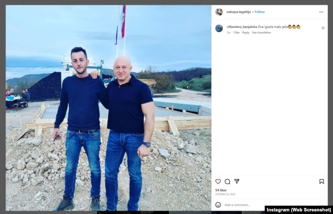 Fotografiju na kojoj je Zvonko Veselinović (desno) objavio je Nebojša Tegeltija (lijevo) na Instagramu 22. oktobra 2022.