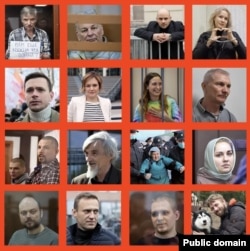 Lica ruskog otpora, među kojima i opozicionari političari Vladimir Kara-Murza i Aleksej Navaljni (prvi i drugi s lijeva, prvi red odozdo)