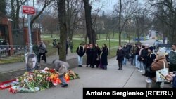 Акция памяти Алексея Навального в Праге, 1 марта 2024