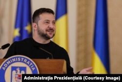 Zelenskiy joked that he "wasn't ready" to make a speech to the Romanian parliament.