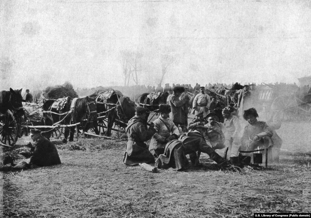 Një kamp rus gjatë luftës me Japoninë.