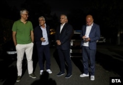  Тимур Халилов, Рамадан Аталай, Джейхан Ибрямов и Илхан Кючюк от ДПС-Доган пред резиденцията в „ Бояна “, 29 август 2024 година 