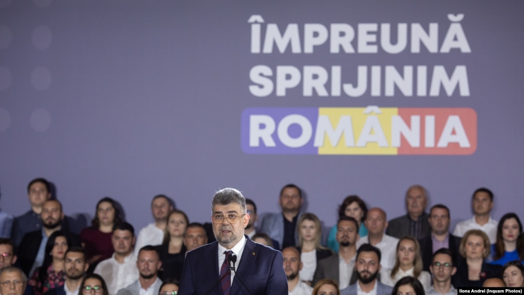 PSD a cheltuit anul trecut 54,8 milioane de lei din banii publici pentru presă și propagandă. Foto: Președintele formațiunii, Marcel Ciolacu, la prezentarea bilanțului primelor șase luni de guvernare, 26 mai 2022, București.