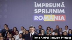 PSD a cheltuit anul trecut 54,8 milioane de lei din banii publici pentru presă și propagandă. Foto: Președintele formațiunii, Marcel Ciolacu, la prezentarea bilanțului primelor șase luni de guvernare, 26 mai 2022, București.