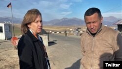 Armenia - U.S. Ambassador Kristina Kvien visits an Armenian border checkpoint leading to the Lachin corridor, March 10, 2023.