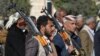 Newly recruited Huthi fighters participate in a ceremony at the end of their training in Sanaa, Yemen, on January 11.