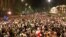 Georgia - drone shots of crowds late on May 1 - protests against foreign agents bill - screen grab