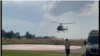 Armenia - A screenshot of a video of a helicopter landing outside the Erebuni Medical Center in Yerevan, August 23, 2024.