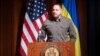 Andriy Yermak, head of Ukraine's presidential office, delivers a speech at the Ukraine Defense Industrial Base Conference in Washington on December 6, 2023.