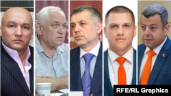 Five of the nine people recently sanctioned by Canada. From left to right: Grigore Caramalac, Valeri Klimenko, Alexandr Kalinin, Serghei Burgudji, and Igor Himici.
