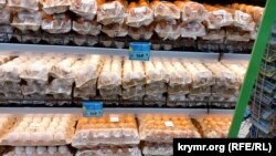 Цены на куриные яйца в продуктовом магазине Керчи, 11 декабря 2023 года