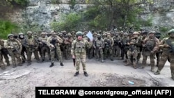 Captură dintr-un video postat pe 5 mai 2023 pe contul de Telegram al serviciului de presă al Concord, o companie legată de șeful grupului de mercenari ruși Wagner, Evgheni Prigojin