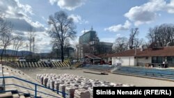 Stadion za tenis u izgradnji, Banja Luka, BiH, 7. mart 2023.