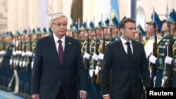 Президент Казахстана Касым-Жомарт Токаев и президент Франции Эммануэль Макрон