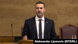 Premijer Crne Gore Milojko Spajic u Skupstini odgovara na pitanja poslanika. Podgorica, 9. maj 2024. godine