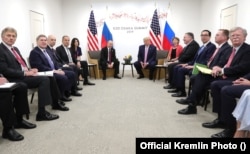Зустріч президентів США і Росії (Трампа і Путіна) на полях саміту G20 в Осаці. Японія, 28 червня 2019 року