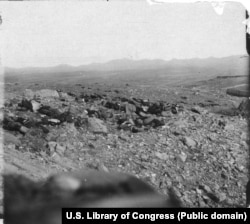 The view from a Russian fort near Port Arthur after a failed Japanese "human bullet" attack