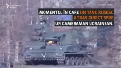 Momentul în care un tanc rusesc a tras direct spre un cameraman ucrainean