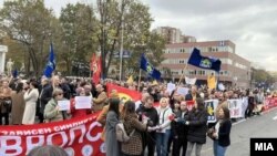 Pamje nga protesta e 24 nëntorit në Shkup.