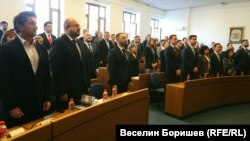 Кадър от първото заседание на новия общински съвет